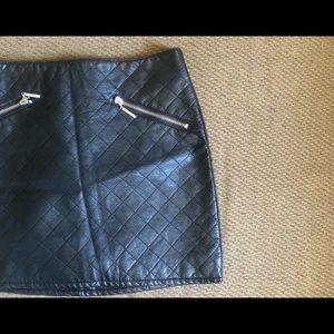 Black faux mini skirt